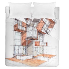 Rag Flats Onion Flats Llc Architecture Drawing Graffiti Architecture Duvet Cover Double Side (Queen Size)