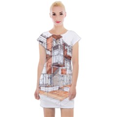 Rag Flats Onion Flats Llc Architecture Drawing Graffiti Architecture Cap Sleeve Bodycon Dress