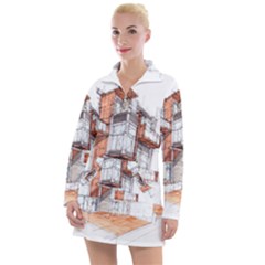 Rag Flats Onion Flats Llc Architecture Drawing Graffiti Architecture Women s Long Sleeve Casual Dress