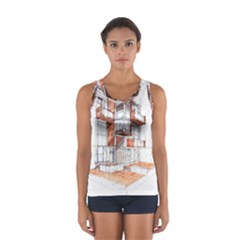 Rag Flats Onion Flats Llc Architecture Drawing Graffiti Architecture Sport Tank Top 