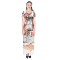 Rag Flats Onion Flats Llc Architecture Drawing Graffiti Architecture Short Sleeve Maxi Dress