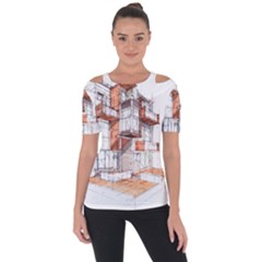 Rag Flats Onion Flats Llc Architecture Drawing Graffiti Architecture Shoulder Cut Out Short Sleeve Top