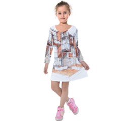 Rag Flats Onion Flats Llc Architecture Drawing Graffiti Architecture Kids  Long Sleeve Velvet Dress