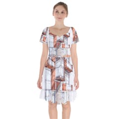 Rag Flats Onion Flats Llc Architecture Drawing Graffiti Architecture Short Sleeve Bardot Dress