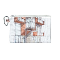 Rag Flats Onion Flats Llc Architecture Drawing Graffiti Architecture Canvas Cosmetic Bag (Medium)