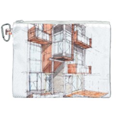 Rag Flats Onion Flats Llc Architecture Drawing Graffiti Architecture Canvas Cosmetic Bag (XXL)