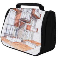 Rag Flats Onion Flats Llc Architecture Drawing Graffiti Architecture Full Print Travel Pouch (Big)