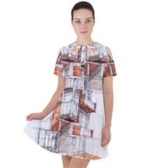 Rag Flats Onion Flats Llc Architecture Drawing Graffiti Architecture Short Sleeve Shoulder Cut Out Dress 