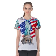 Statue Of Liberty Independence Day Poster Art Women s Cotton Tee