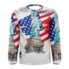 Statue Of Liberty Independence Day Poster Art Men s Long Sleeve Tee