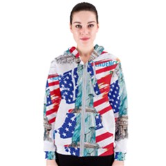 Statue Of Liberty Independence Day Poster Art Women s Zipper Hoodie