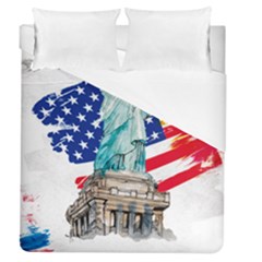 Statue Of Liberty Independence Day Poster Art Duvet Cover (Queen Size)