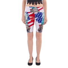Statue Of Liberty Independence Day Poster Art Yoga Cropped Leggings