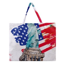 Statue Of Liberty Independence Day Poster Art Zipper Large Tote Bag