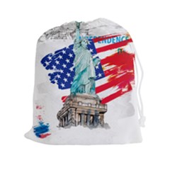 Statue Of Liberty Independence Day Poster Art Drawstring Pouch (XXL)