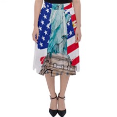 Statue Of Liberty Independence Day Poster Art Classic Midi Skirt