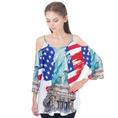 Statue Of Liberty Independence Day Poster Art Flutter Tees