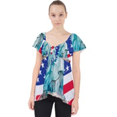 Statue Of Liberty Independence Day Poster Art Lace Front Dolly Top