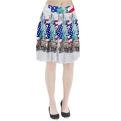 Statue Of Liberty Independence Day Poster Art Pleated Skirt