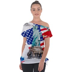Statue Of Liberty Independence Day Poster Art Tie-Up Tee