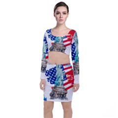 Statue Of Liberty Independence Day Poster Art Top and Skirt Sets