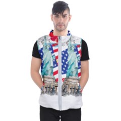 Statue Of Liberty Independence Day Poster Art Men s Puffer Vest