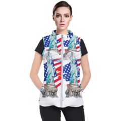 Statue Of Liberty Independence Day Poster Art Women s Puffer Vest