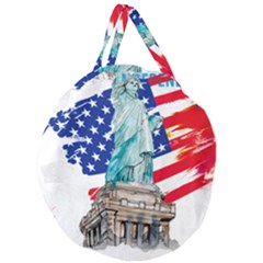 Statue Of Liberty Independence Day Poster Art Giant Round Zipper Tote