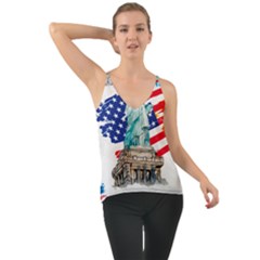 Statue Of Liberty Independence Day Poster Art Chiffon Cami