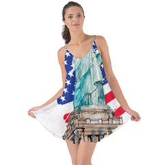 Statue Of Liberty Independence Day Poster Art Love the Sun Cover Up