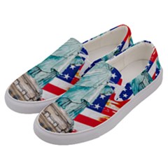 Statue Of Liberty Independence Day Poster Art Men s Canvas Slip Ons