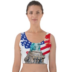 Statue Of Liberty Independence Day Poster Art Velvet Crop Top