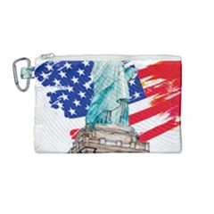 Statue Of Liberty Independence Day Poster Art Canvas Cosmetic Bag (Medium)