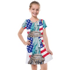 Statue Of Liberty Independence Day Poster Art Kids  Cross Web Dress