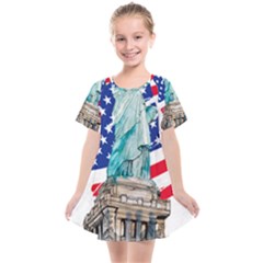 Statue Of Liberty Independence Day Poster Art Kids  Smock Dress