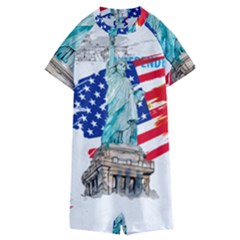 Statue Of Liberty Independence Day Poster Art Kids  Boyleg Half Suit Swimwear