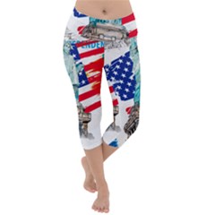 Statue Of Liberty Independence Day Poster Art Lightweight Velour Capri Yoga Leggings
