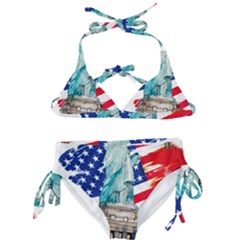 Statue Of Liberty Independence Day Poster Art Kids  Classic Bikini Set