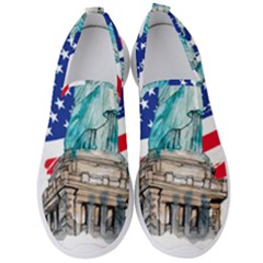 Statue Of Liberty Independence Day Poster Art Men s Slip On Sneakers