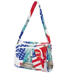 Statue Of Liberty Independence Day Poster Art Front Pocket Crossbody Bag