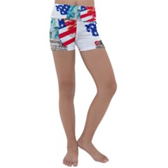 Statue Of Liberty Independence Day Poster Art Kids  Lightweight Velour Yoga Shorts