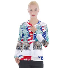 Statue Of Liberty Independence Day Poster Art Casual Zip Up Jacket