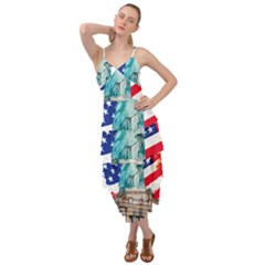 Statue Of Liberty Independence Day Poster Art Layered Bottom Dress