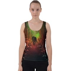 The Lonely Wolf In The Night Velvet Tank Top by FantasyWorld7