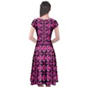 Floral To Be Happy Of In Soul And Mind Decorative Cap Sleeve Wrap Front Dress View2