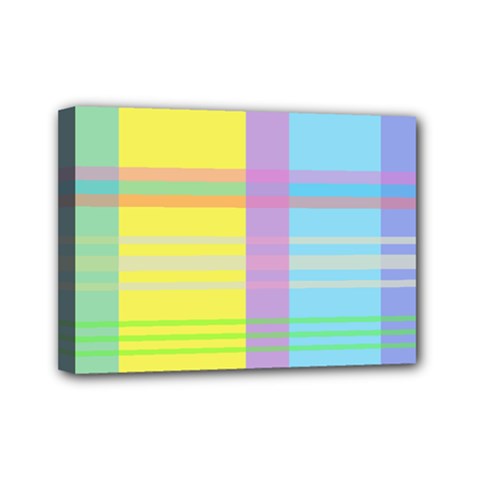 Easter Background Easter Plaid Mini Canvas 7  x 5  (Stretched)