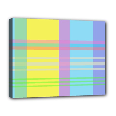 Easter Background Easter Plaid Canvas 14  x 11  (Stretched)