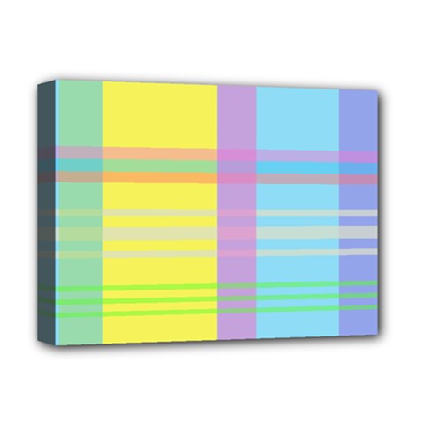Easter Background Easter Plaid Deluxe Canvas 16  x 12  (Stretched) 