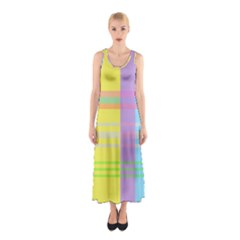 Easter Background Easter Plaid Sleeveless Maxi Dress