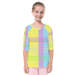 Easter Background Easter Plaid Kids  Quarter Sleeve Raglan Tee